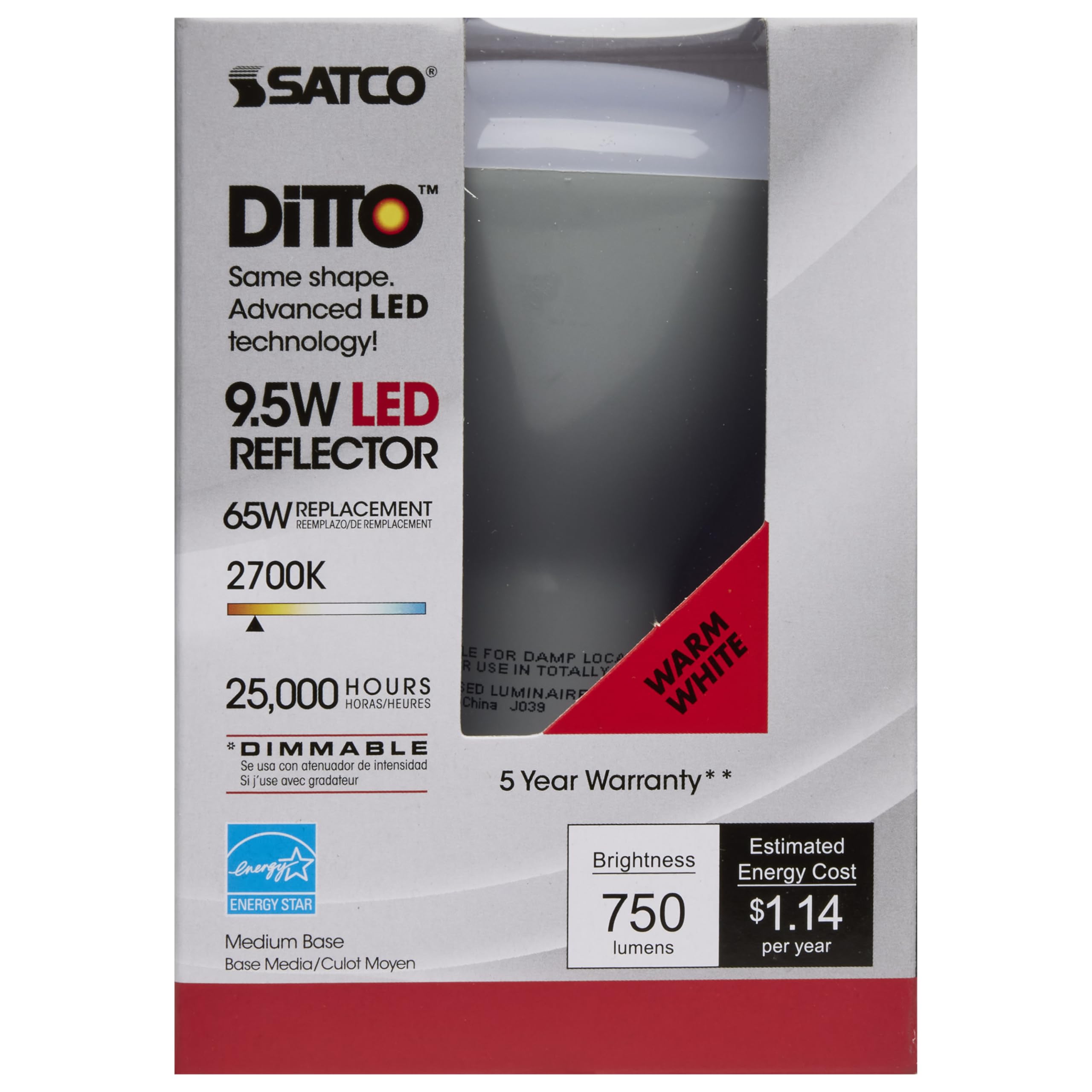 Satco S9620 BR30 LED dimmable for mood lighting