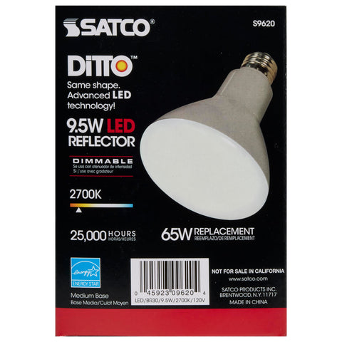 Satco S9620 BR30 LED ENERGY STAR rated for efficient operation