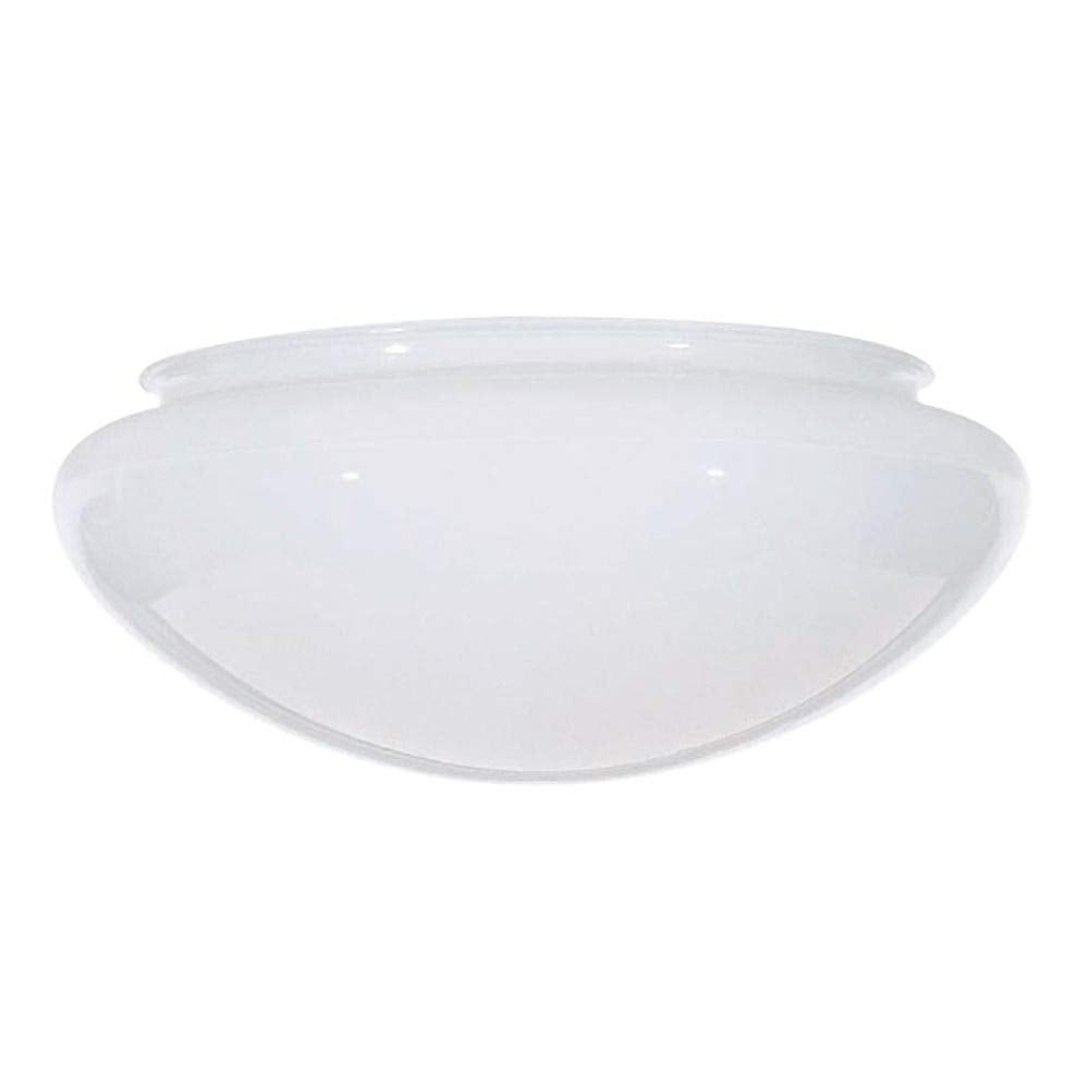 Satco white mushroom glass shade top view, enhancing classic fixtures with a clean glow