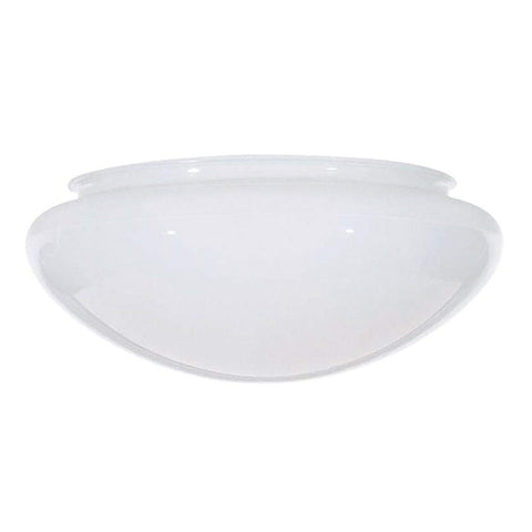 Satco white mushroom glass shade top view, enhancing classic fixtures with a clean glow