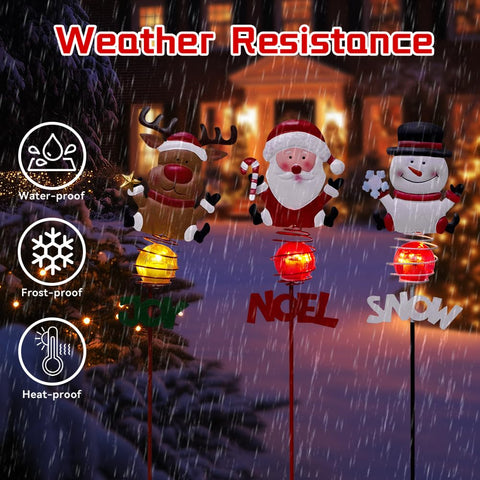 SATHGA three-pack solar lights enhance curb appeal for holidays.