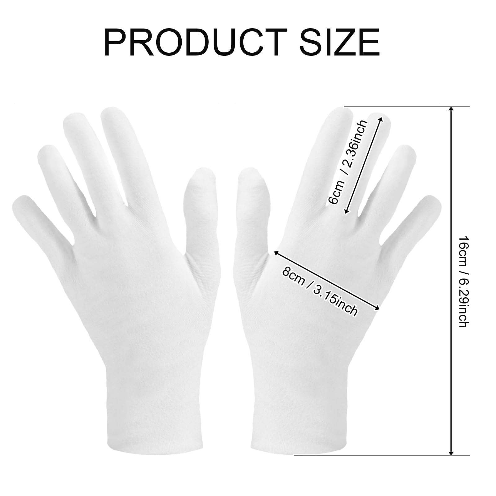 SATINIOR cotton gloves handling coins, protecting surfaces and cleanliness.