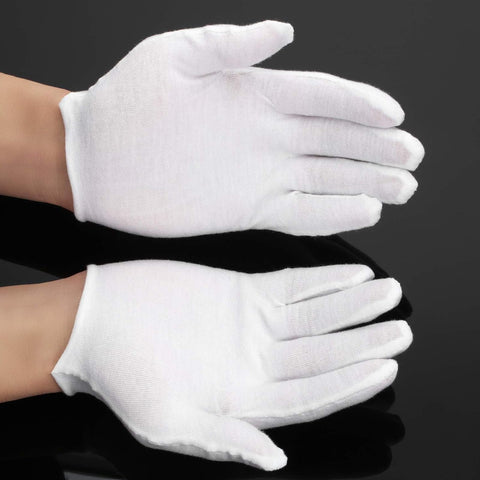 SATINIOR cotton gloves jewelry handling, prevents fingerprints on delicate pieces.