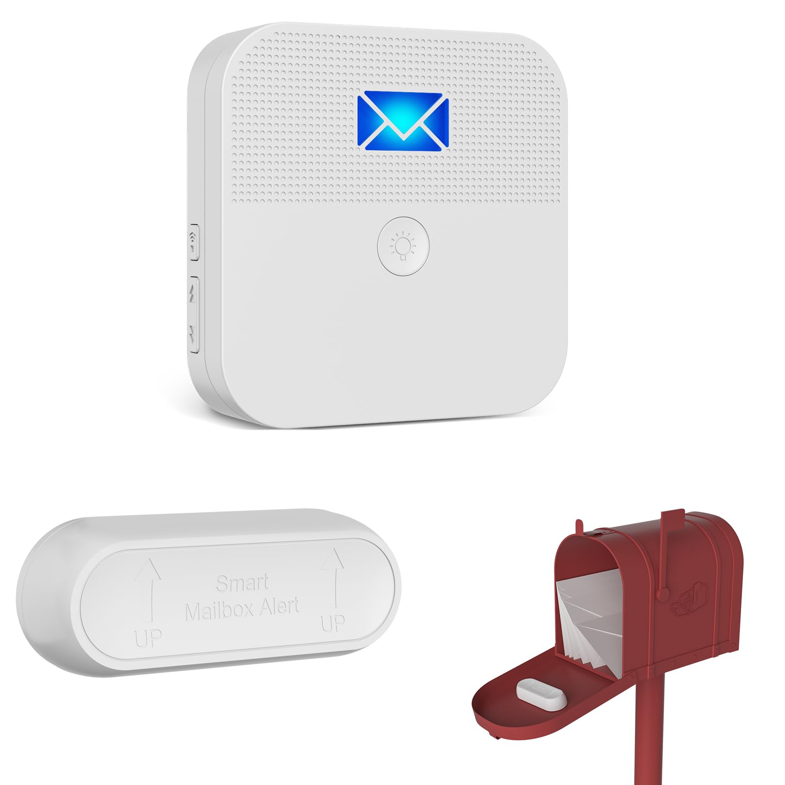 Satisure Mailbox Alarm showing 600ft range for reliable wireless alerts