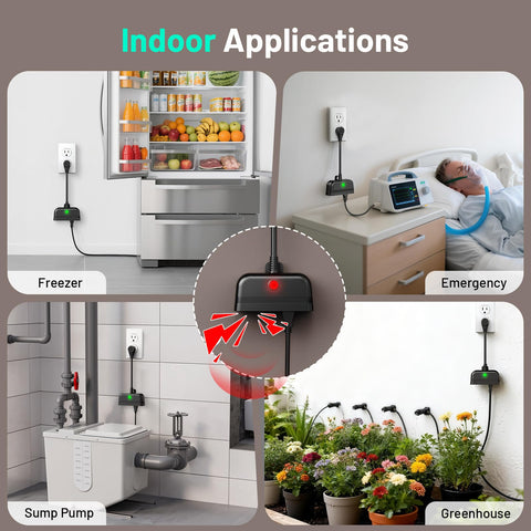 Satisure Power Failure Alarm 110dB siren delivers loud outage alerts.