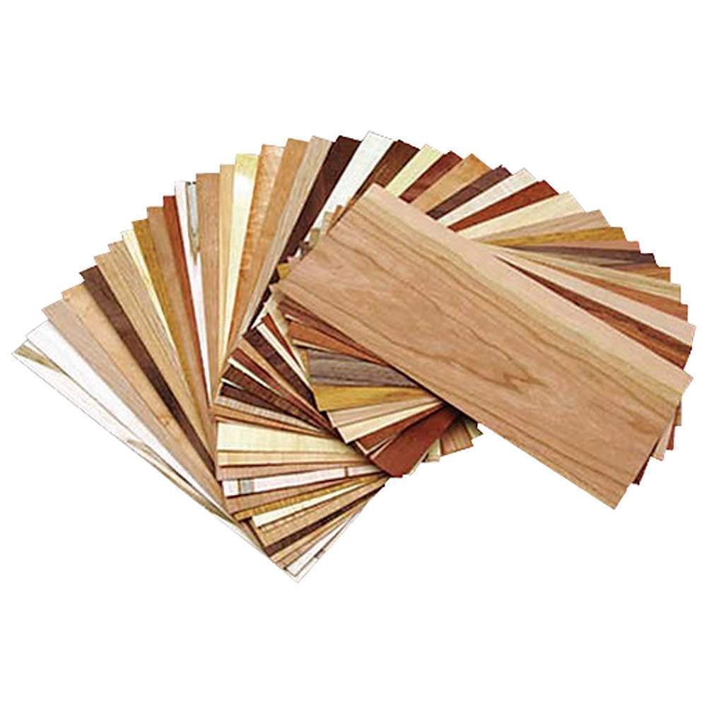 Sauers Wood Identification Kit with 50 veneers for quick species recognition and project planning.