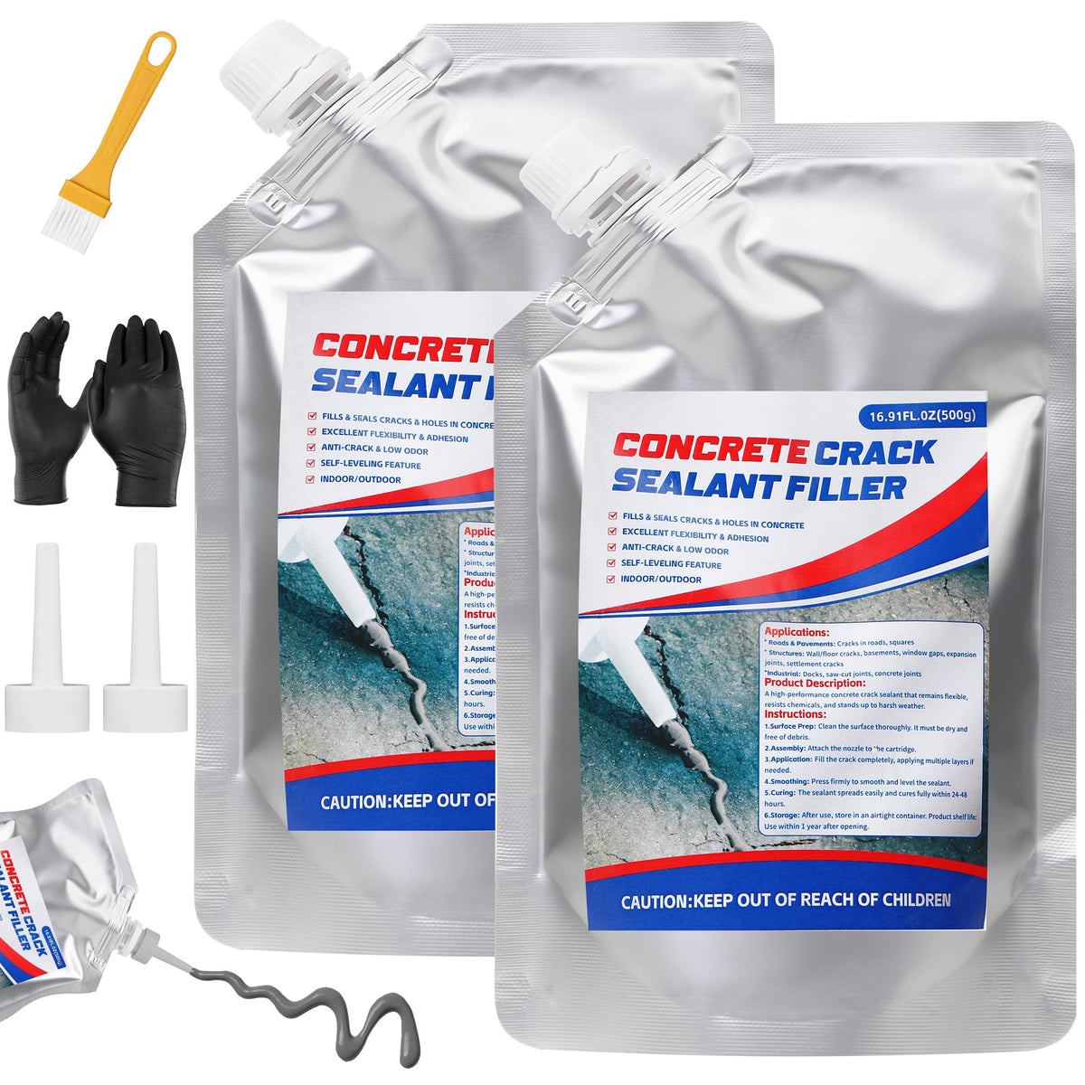 Sawoio concrete crack filler application kit for quick outdoor repairs.