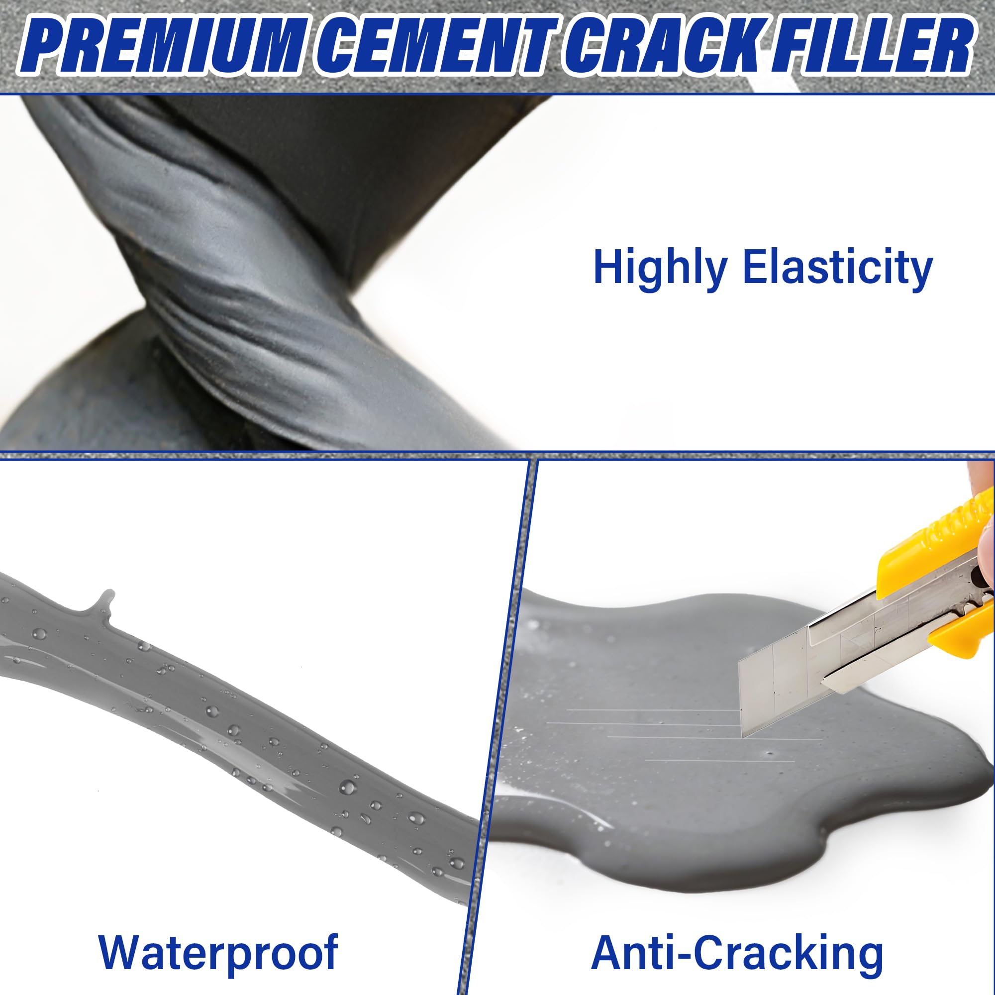 Sawoio concrete crack filler bonds to damp surfaces for lasting repairs.