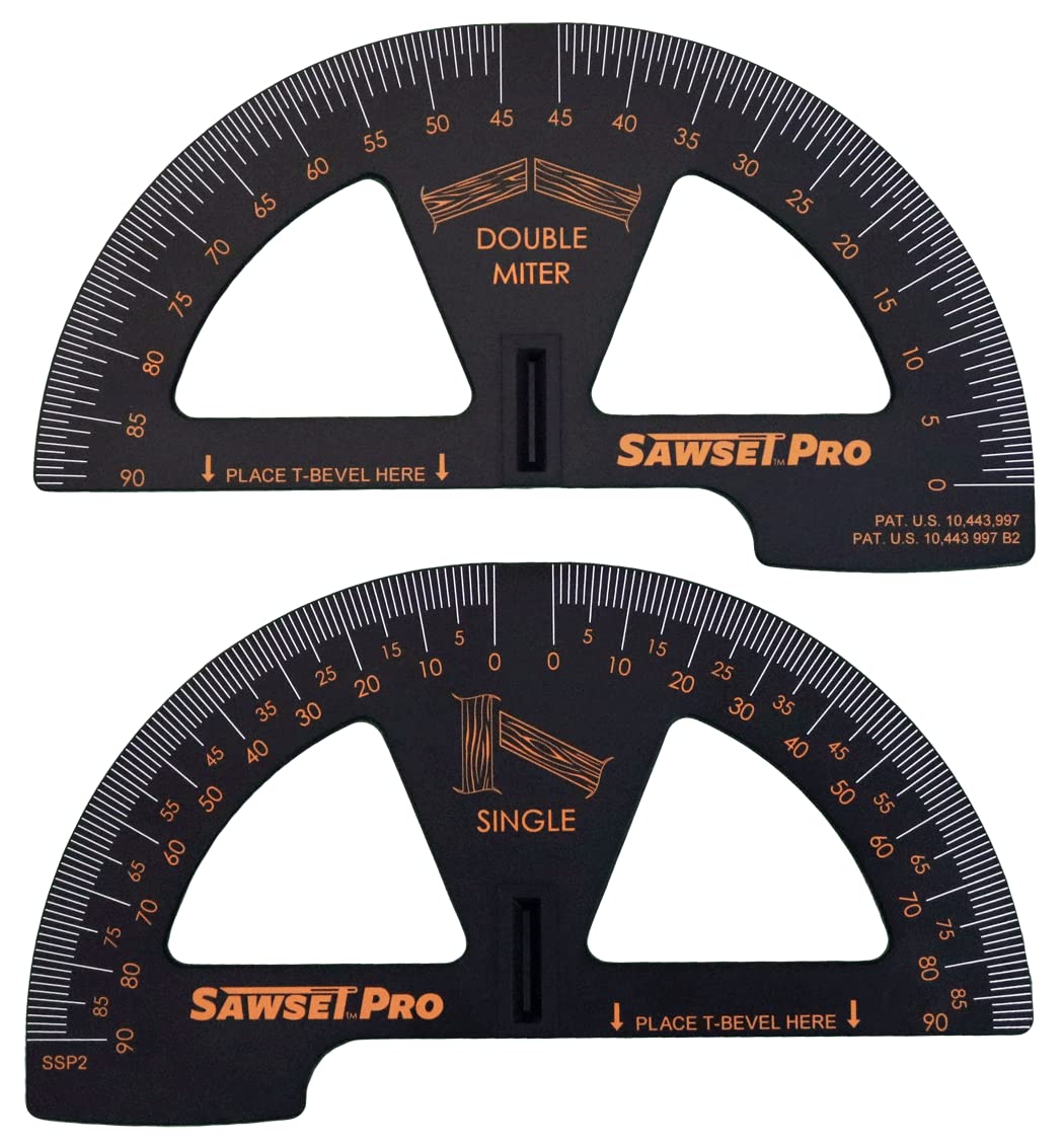 Sawset Pro with large scales enables quick, accurate miter angle settings for any project.