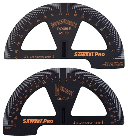 Sawset Pro with large scales enables quick, accurate miter angle settings for any project.