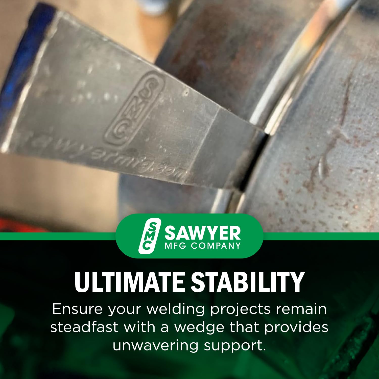 Sawyer Mfg ironworker wedge providing precise alignment during heavy fabrication
