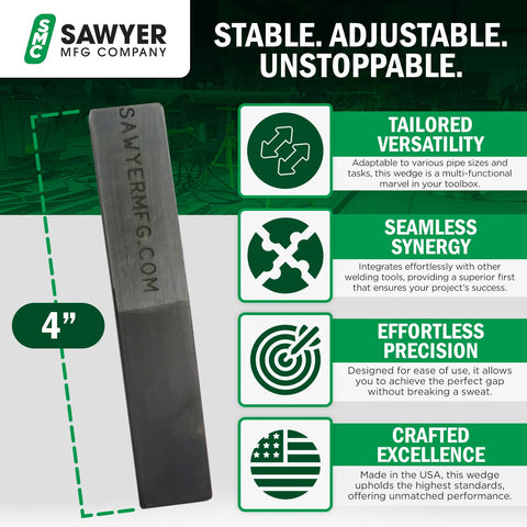 Sawyer Mfg hardened-steel wedge edge showing durability in tough welding