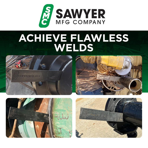 Sawyer Mfg Welding Wedge resting on steel, illustrating long-lasting performance.