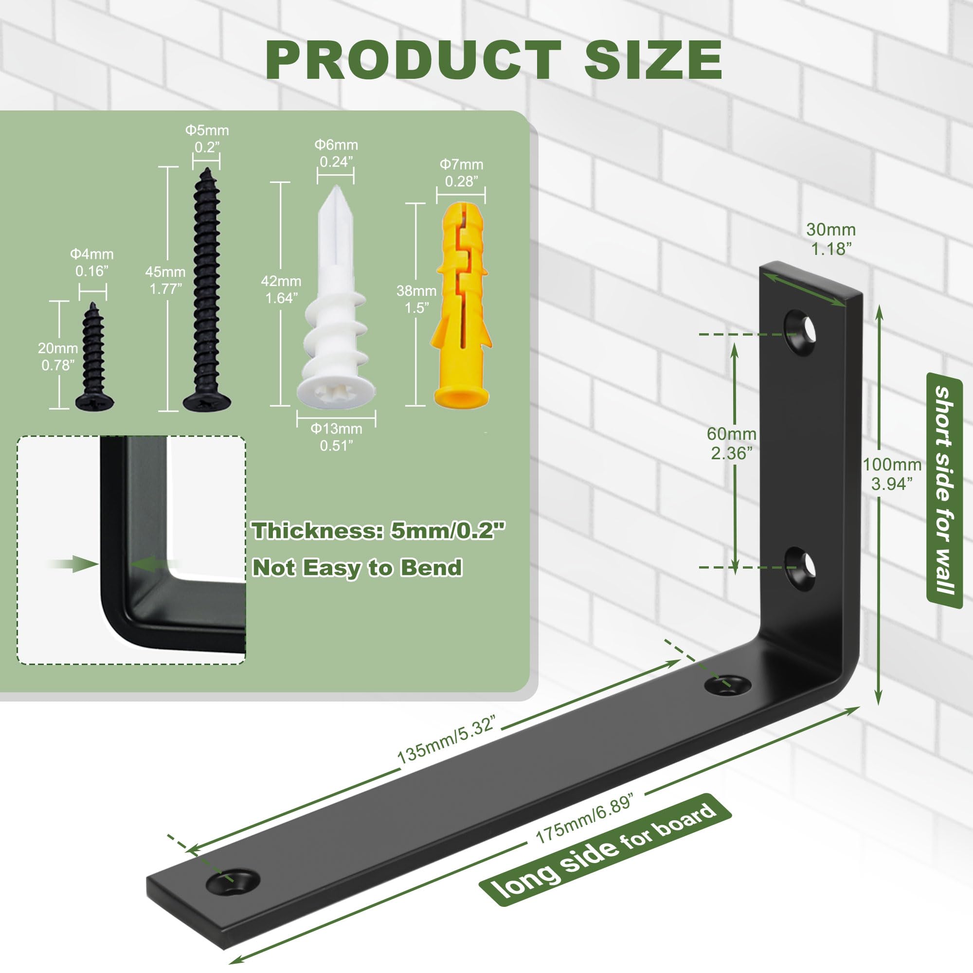 Sayayo bracket on brick wall demonstrates 110 lbs capacity for durable shelving