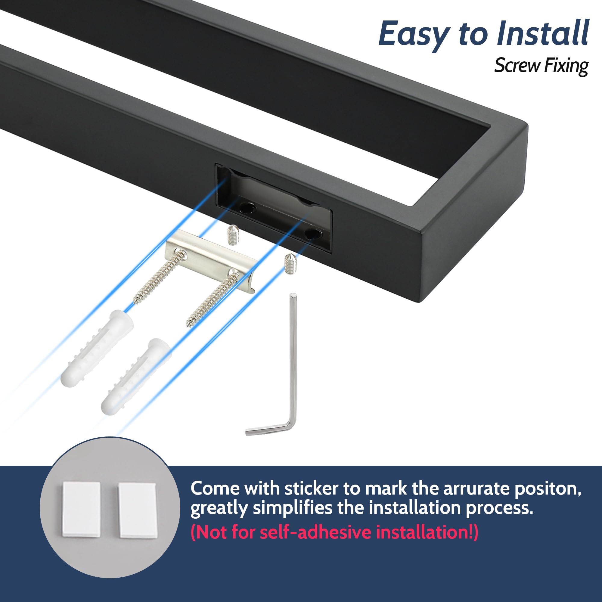 Sayayo towel bar leaves space for efficient air drying between towels.