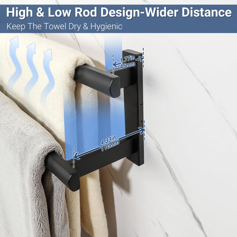 SAYAYO staggered rods design promotes quick drying of towels.