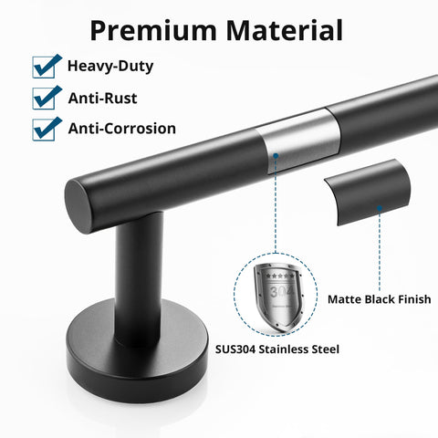 SAYAYO SUS304 stainless steel with matte black finish resists rust in busy bathrooms.
