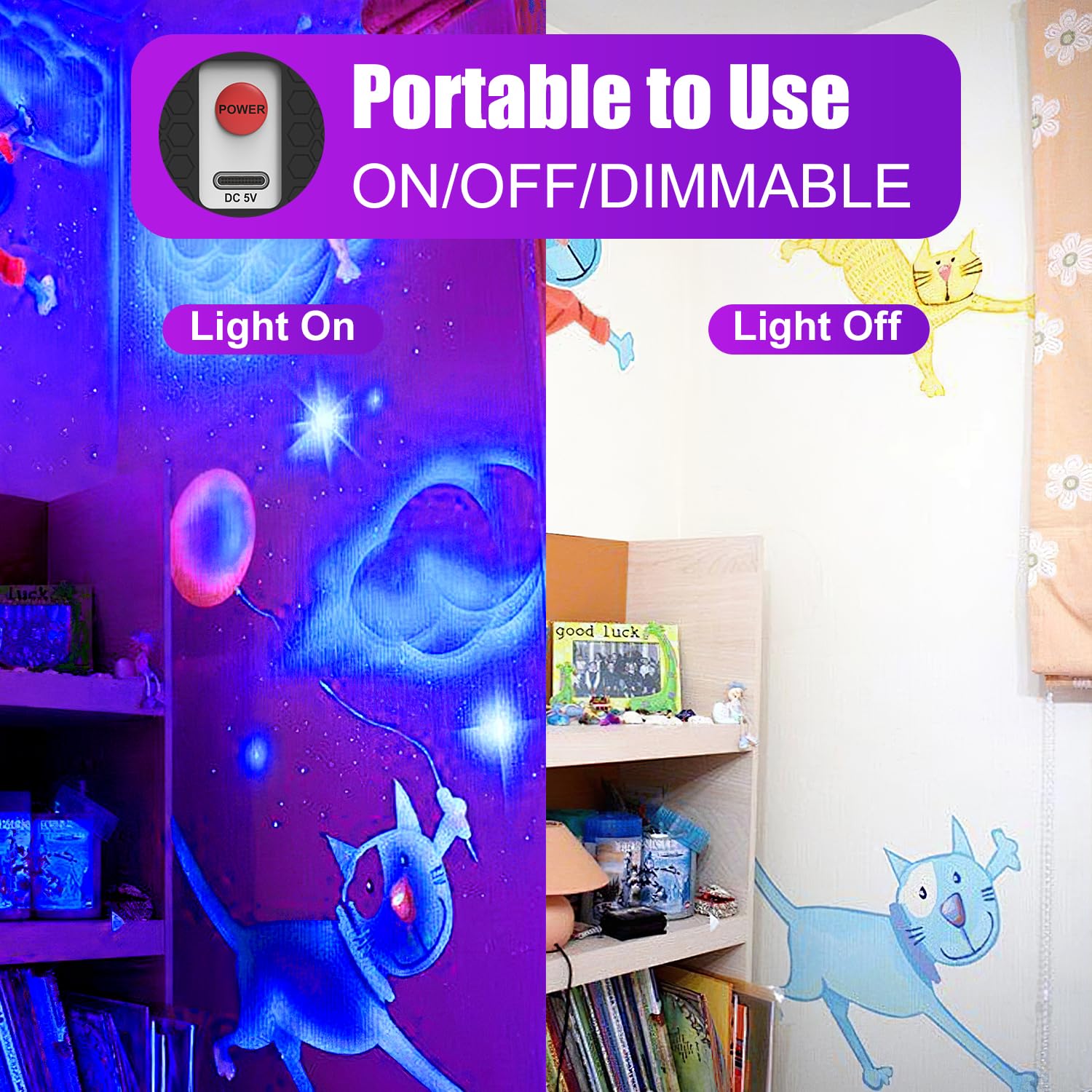 Sayitwill wide-application black light strip for artwork, posters, and decor