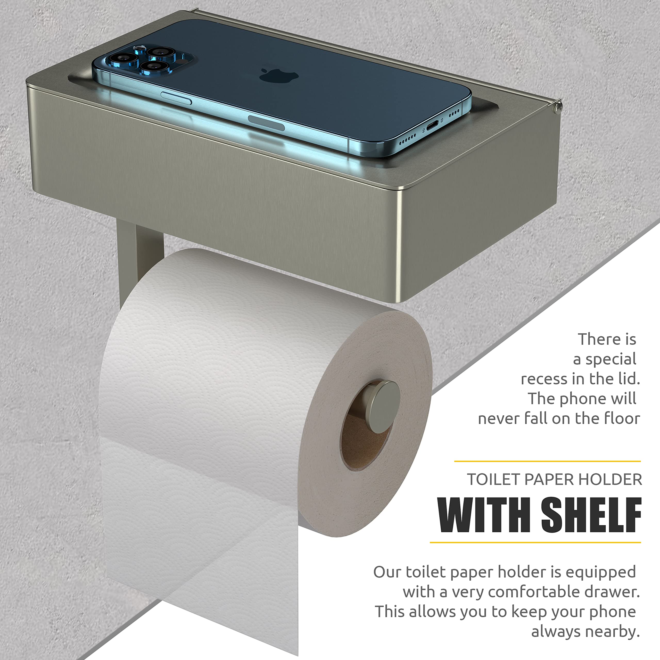 SAYONEYES hidden wipes storage keeps flushable wipes within reach.