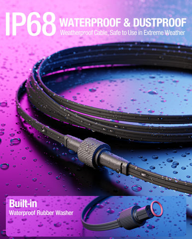 Saysolak copper-core extension cable delivers efficient power transmission for Govee lights.