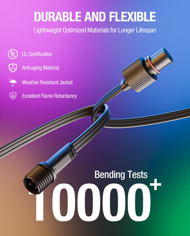 Saysolak durable PVC jacket keeps outdoor extension cables flexible in varying weather.