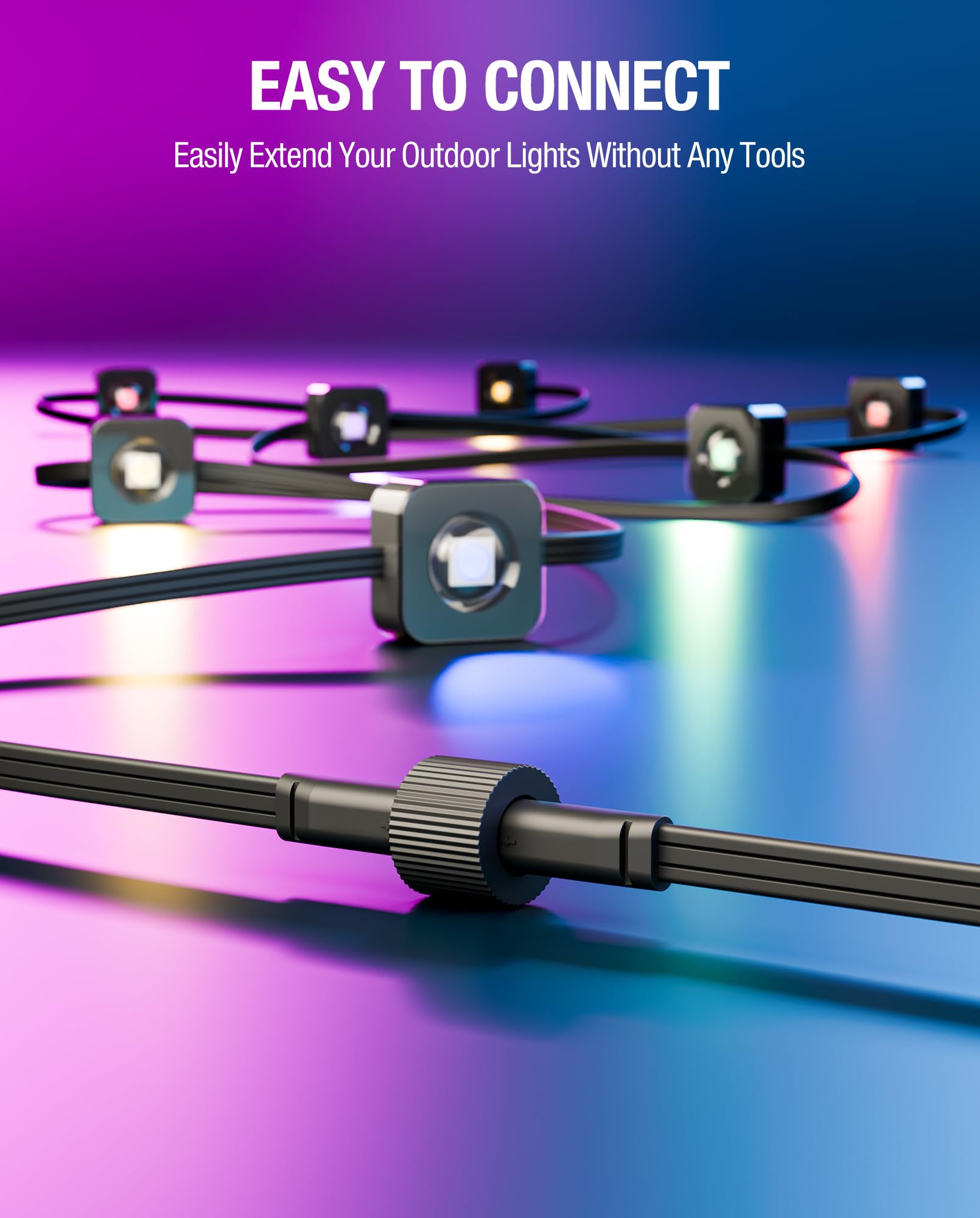Saysolak plug-and-play extension cable simplifies connecting Govee outdoor lights without tools.