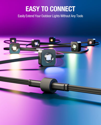 Saysolak plug-and-play extension cable simplifies connecting Govee outdoor lights without tools.