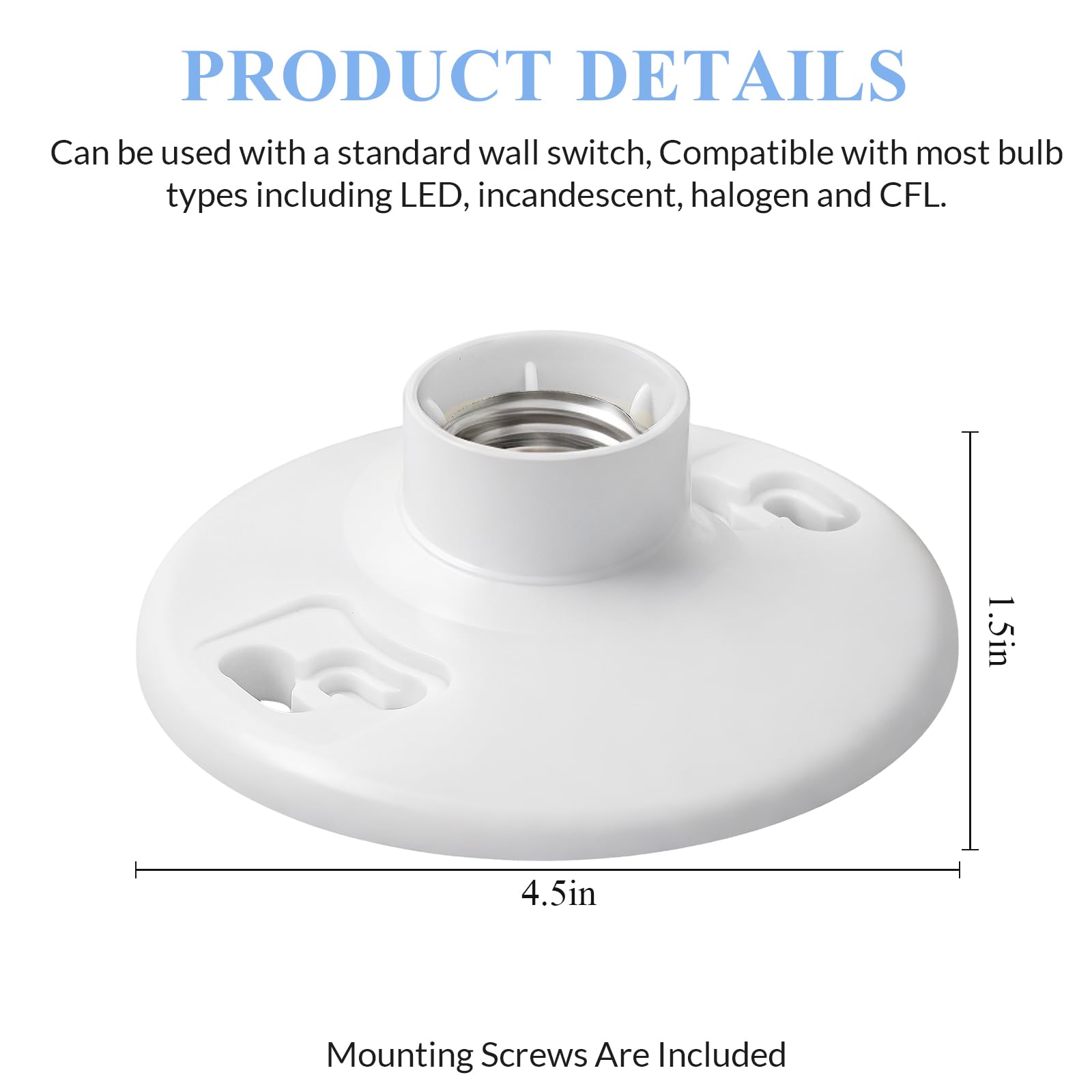 Saysurey E26 lamp holder pictured during ceiling installation for DIY mounting