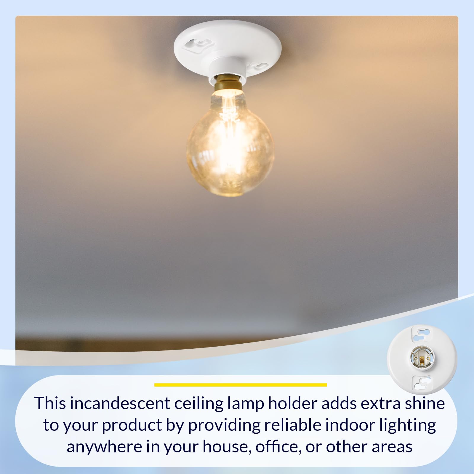 Saysurey E26 lamp holder detail showing durable phenolic material