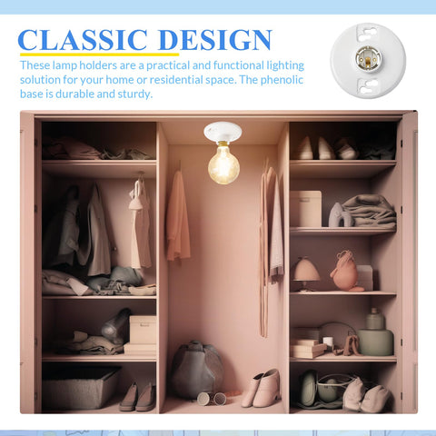 Saysurey lamp holder for indoor and outdoor use with broad bulb compatibility