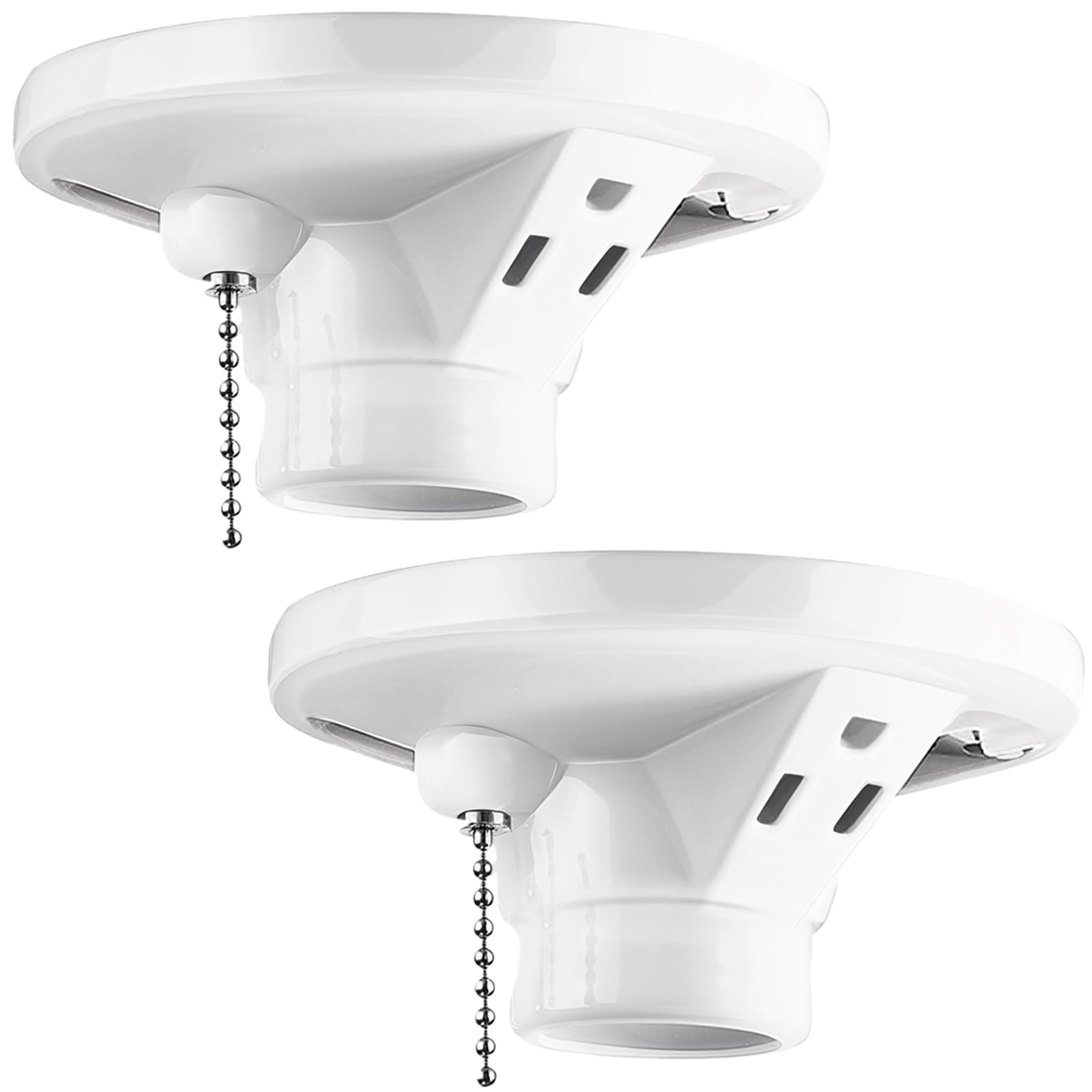 Saysurey porcelain light socket with outlet and pull chain for added power in a single fixture