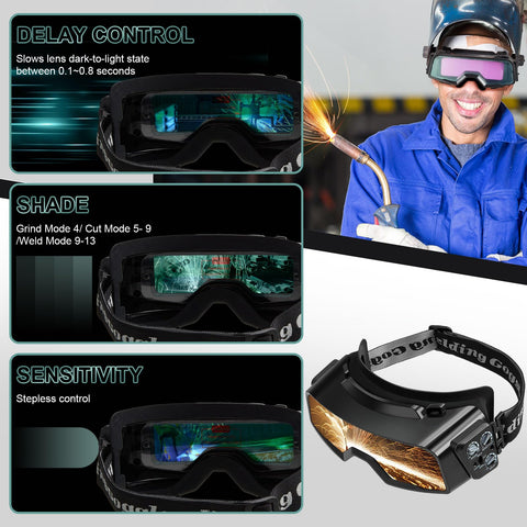 Saysurey welding goggles suited for TIG MIG ARC tasks.