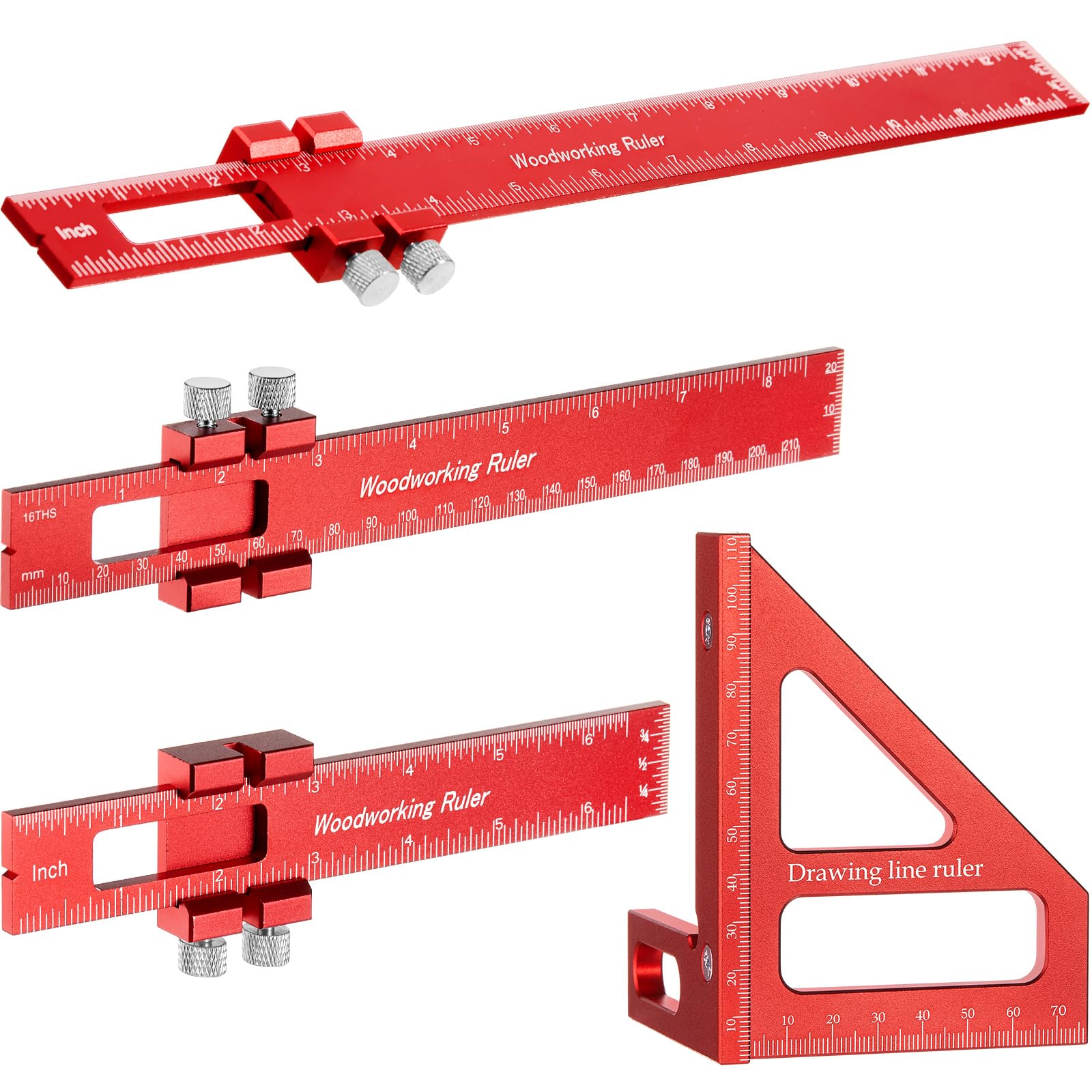 Saysurey 6-inch woodworking ruler for precise carpentry markings