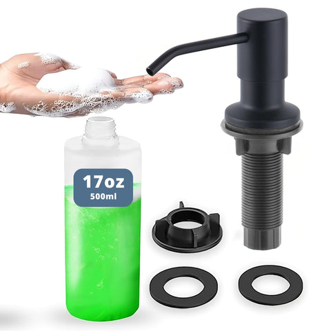 Sben built-in sink dispenser bottle shown for easy, mess-free refills.