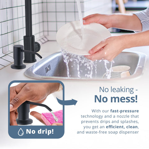Sben multi-use dispenser handles soap, lotion, and detergent.