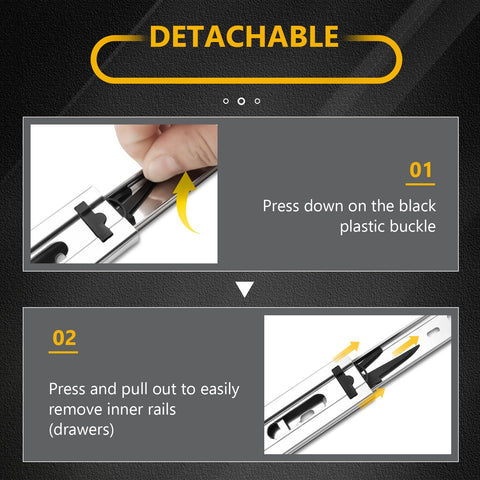SBUUBKI 18-inch full-extension drawer slide shown in action for easy access.