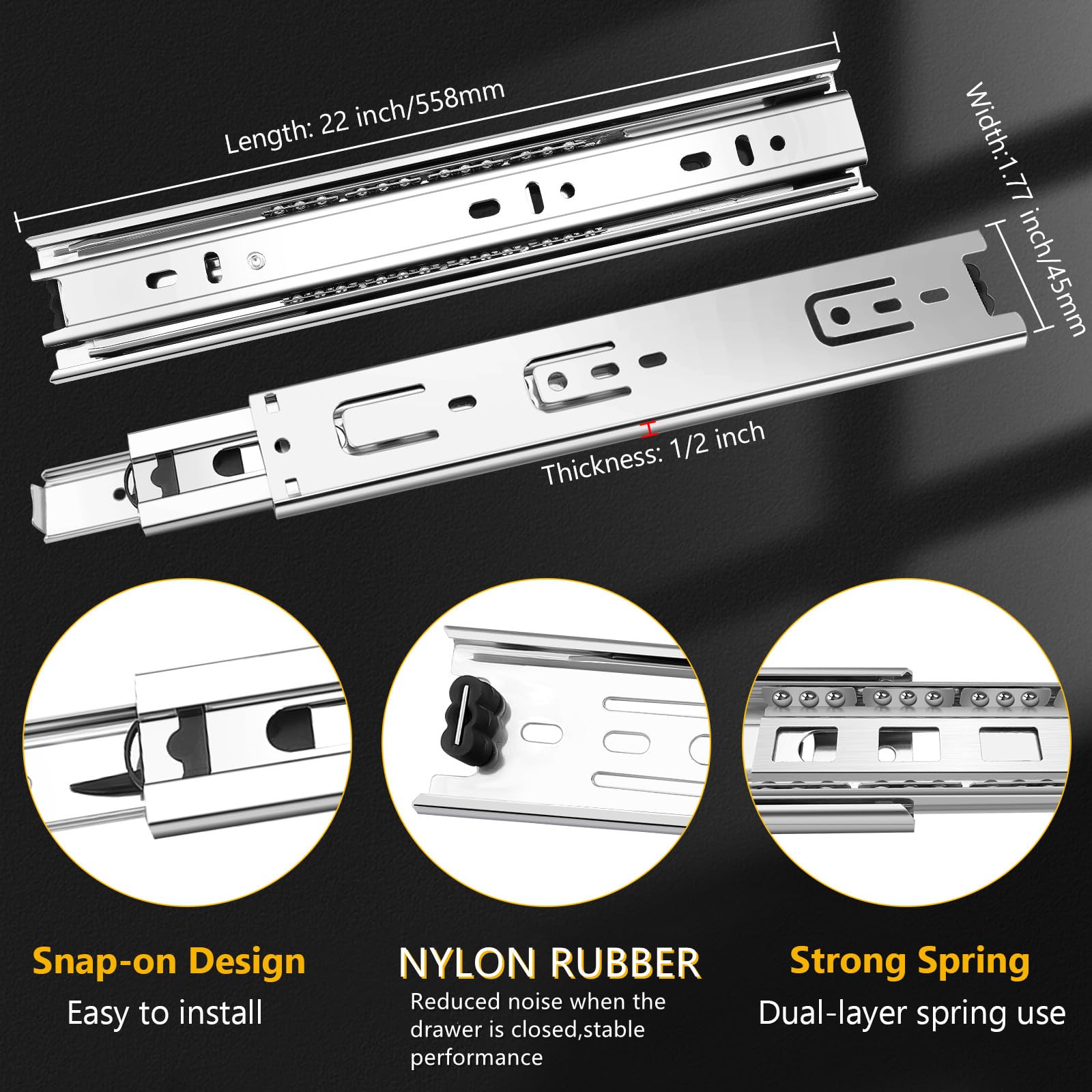 SBUUBKI six-pair packaging for multiple drawers in home or office.