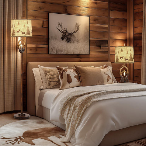 Scenekoy antler nightlight detail provides subtle glow for late night reading