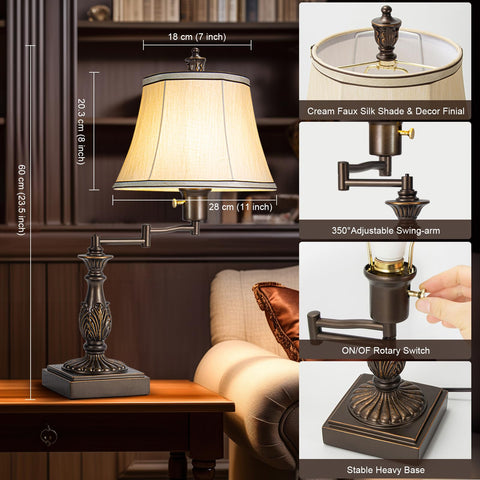 Scenekoy cream shade bedside lamps set creates soft ambience for bedrooms