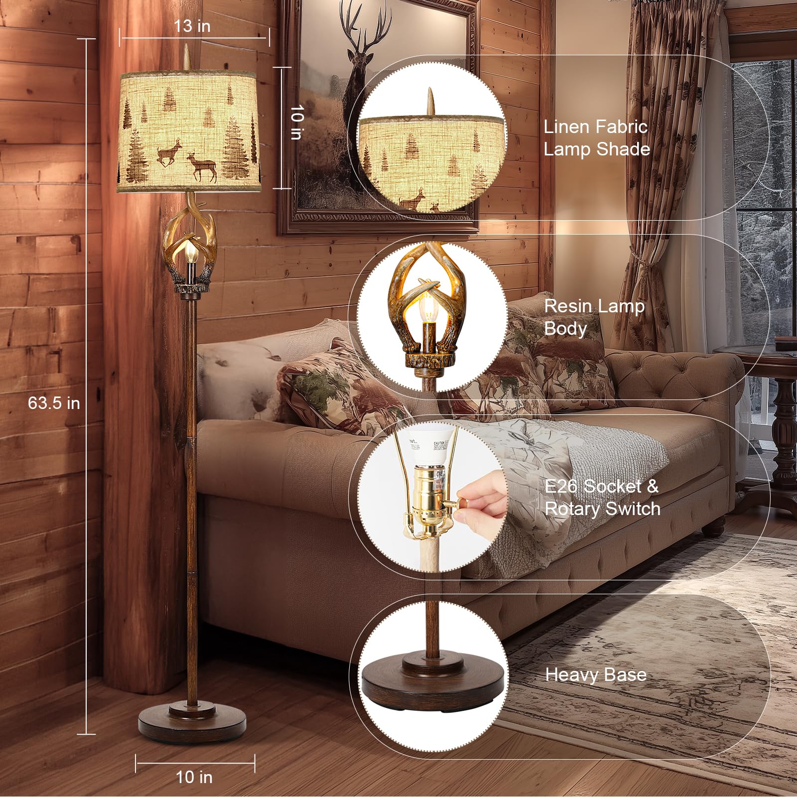 Scenekoy floor lamp shade linen texture close up adds warm cozy feel