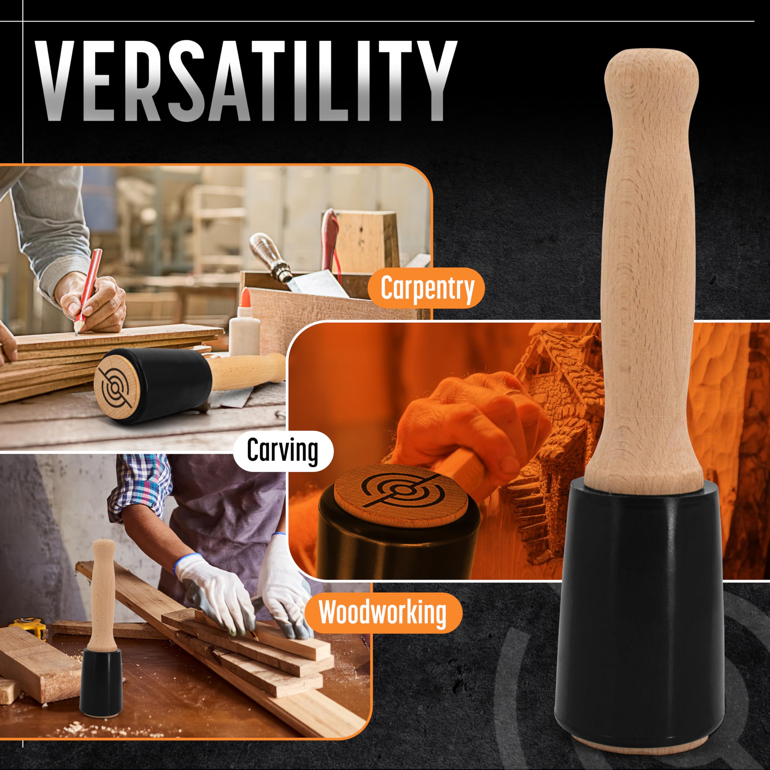 Balanced feel enhances control for accurate chiseling and carving