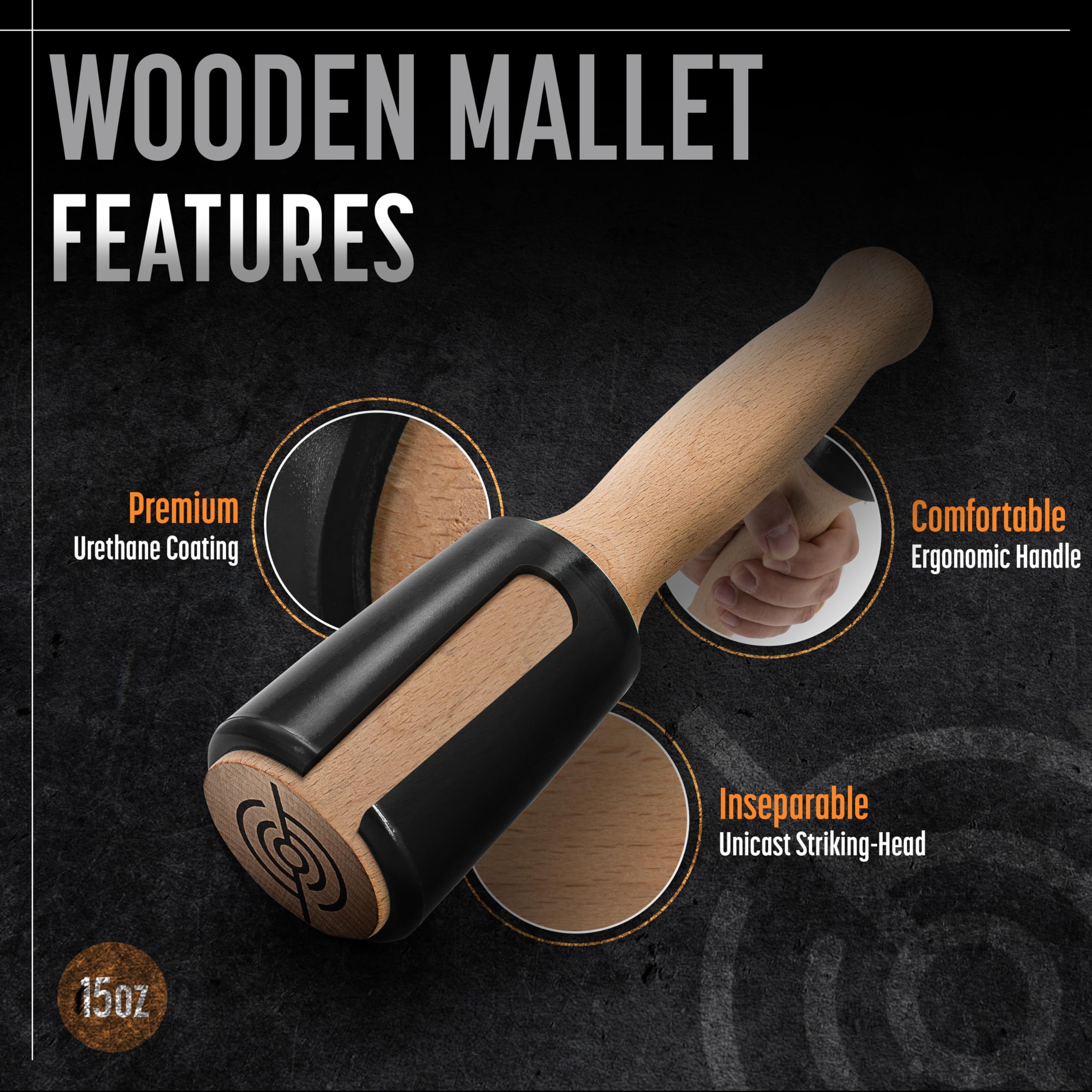 Non-marring urethane head protects chisels and gouges