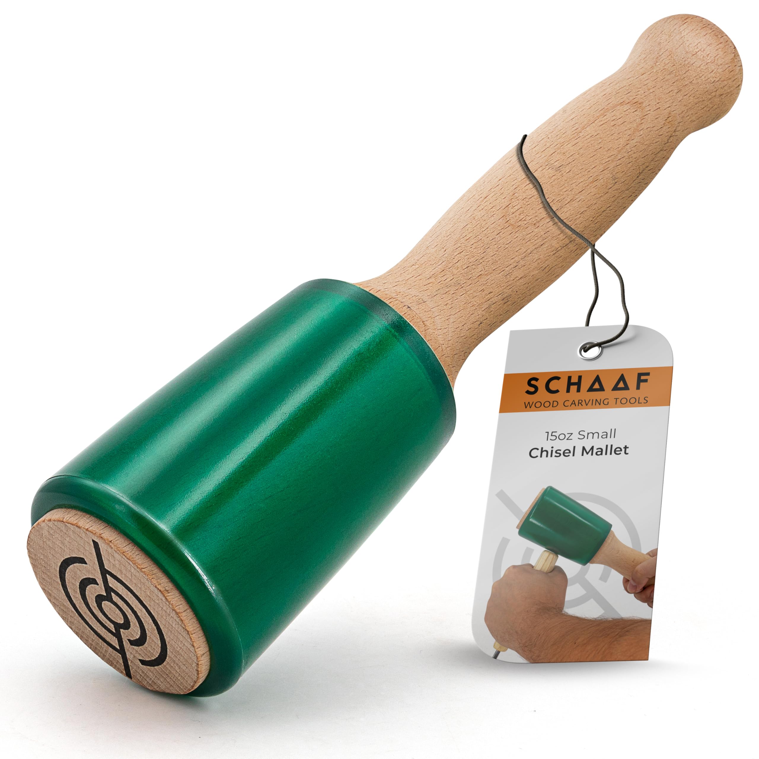 Schaaf Tools 15oz mallet with ergonomic handle for comfortable control.