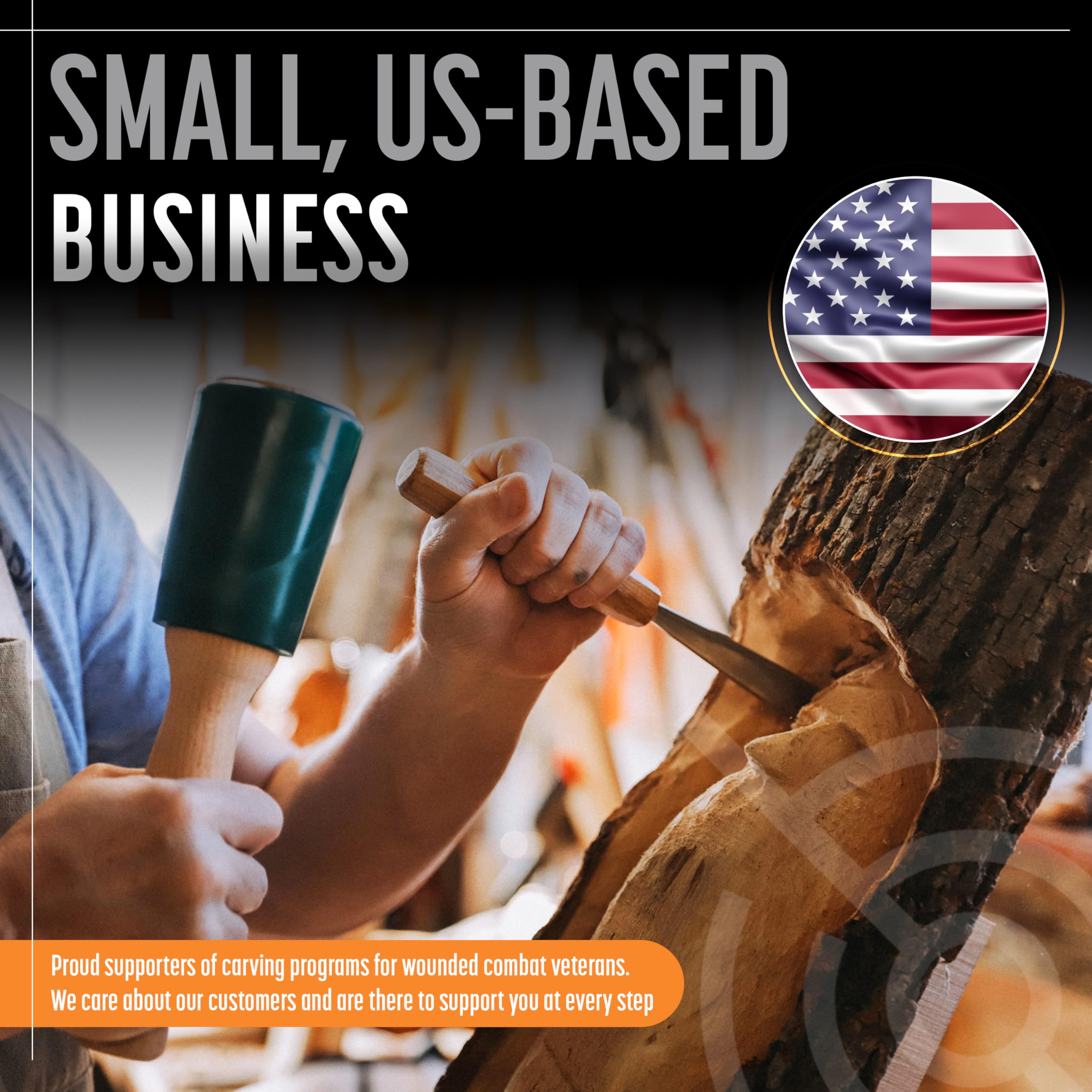 Schaaf Tools mallet protects chisels and gouges from impact damage.