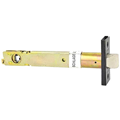 SCHLAGE 16-126 deadlatch with square corner faceplate in oil rubbed bronze, improves door security and aesthetics.