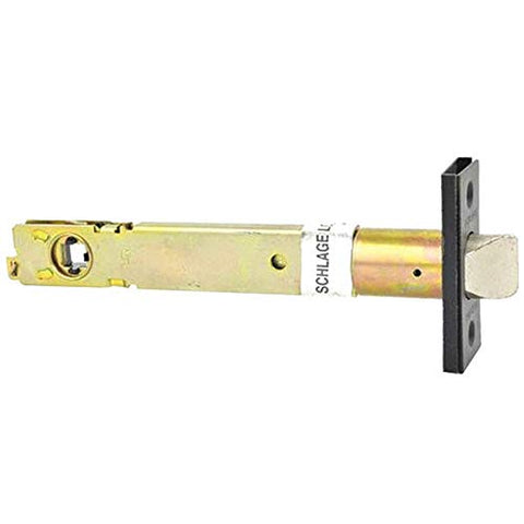 SCHLAGE 16-126 deadlatch with square corner faceplate in oil rubbed bronze, improves door security and aesthetics.