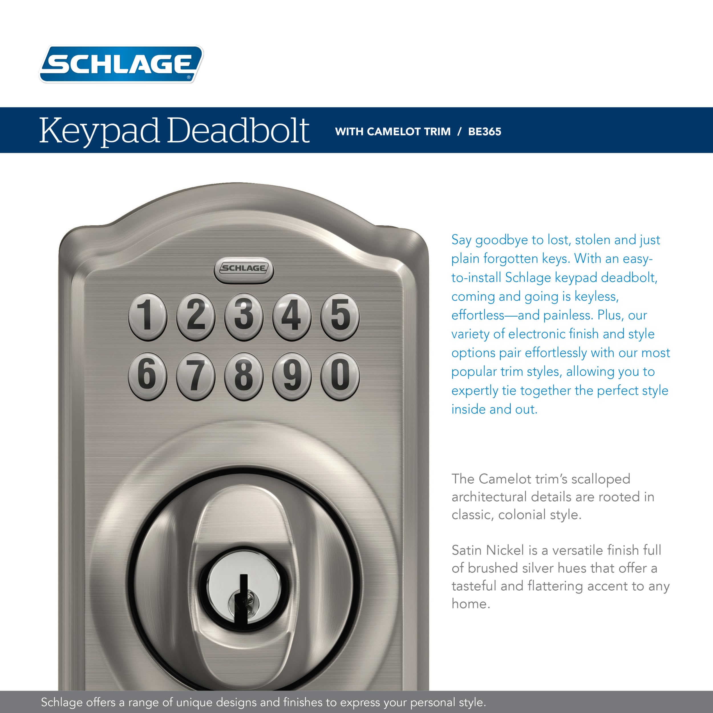 Schlage BE365 Camelot battery indicator signaling low battery level