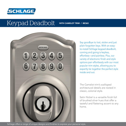 Schlage BE365 Camelot battery indicator signaling low battery level