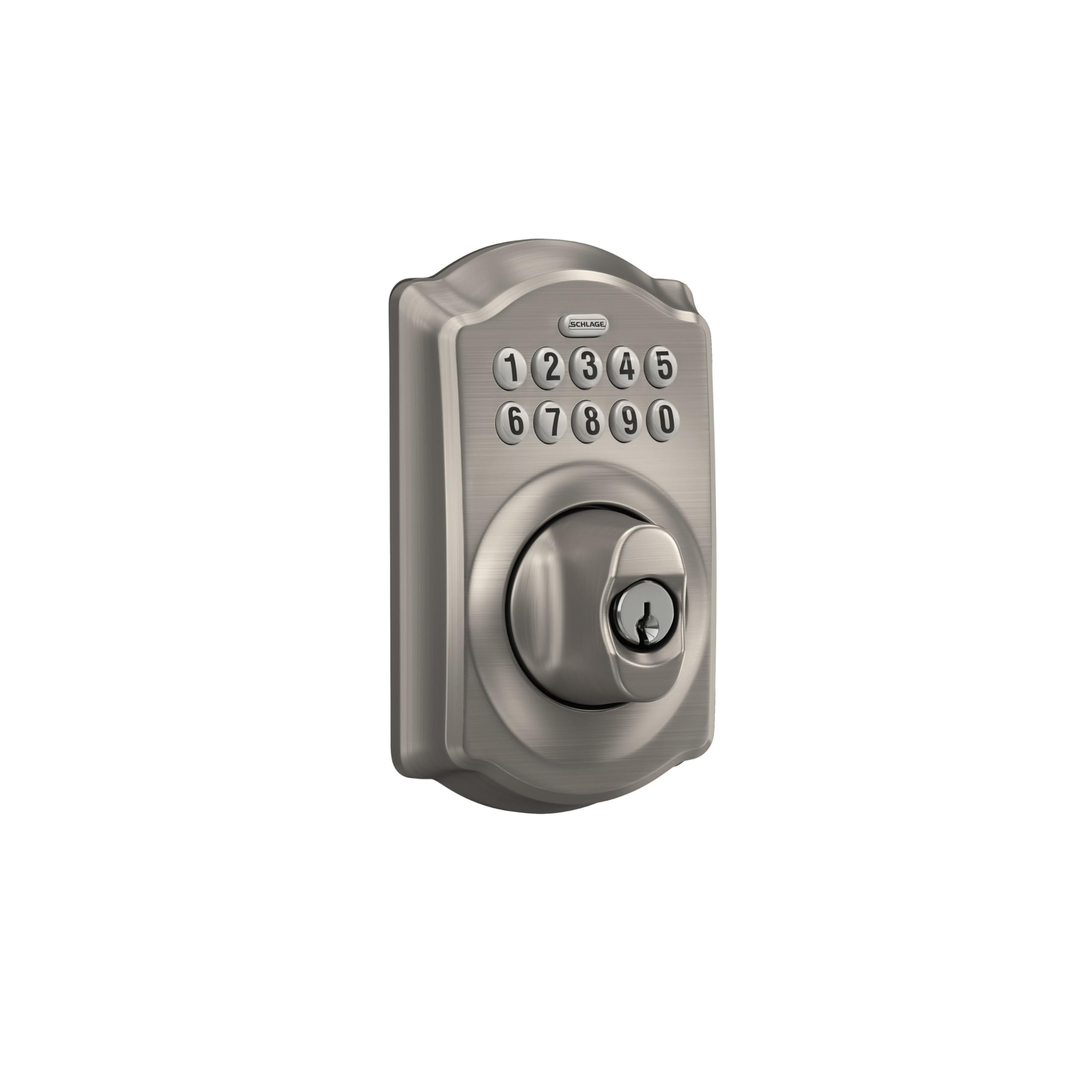 Schlage BE365 Camelot keypad deadbolt illuminated keypad for dark entry
