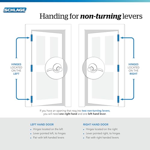 Schlage decorative lever complements other hardware for a cohesive home look.